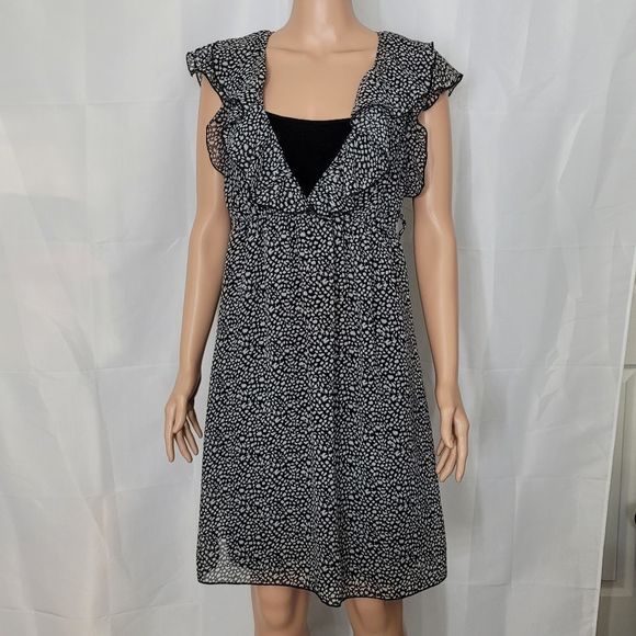 Charlotte Russe-Dalmatian Print Ruffle Dress, Sz. Medium - Picture 2 of 9